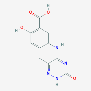 2-Hydroxy-5-[(6-methyl-3-oxo-2,3-dihydro-1,2,4-triazin-5-yl)amino]benzoic acid