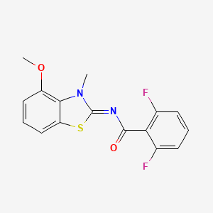 molecular formula C16H12F2N2O2S B2940874 2,6-difluoro-N-(4-methoxy-3-methyl-1,3-benzothiazol-2-ylidene)benzamide CAS No. 441291-46-9