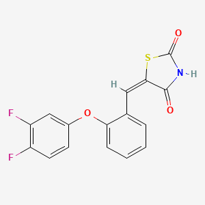 5-{(E)-[2-(3,4-difluorophenoxy)phenyl]methylidene}-1,3-thiazolane-2,4-dione
