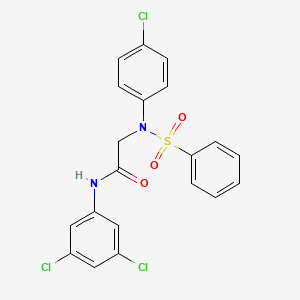 molecular formula C20H15Cl3N2O3S B2940879 2-[4-chloro(phenylsulfonyl)anilino]-N-(3,5-dichlorophenyl)acetamide CAS No. 337922-46-0