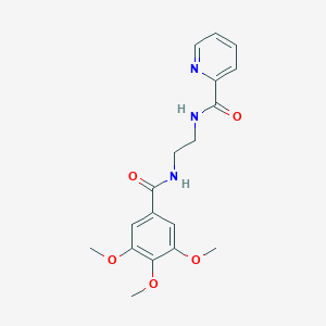 molecular formula C18H21N3O5 B294088 N-(2-{[(3,4,5-trimethoxyphenyl)carbonyl]amino}ethyl)pyridine-2-carboxamide 