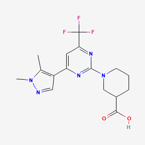 1-[4-(1,5-dimethyl-1H-pyrazol-4-yl)-6-(trifluoromethyl)pyrimidin-2-yl]piperidine-3-carboxylic acid