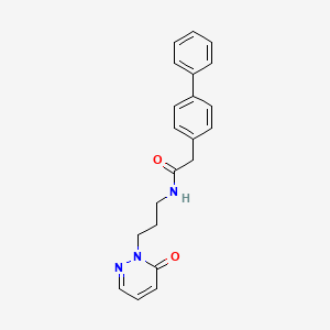 molecular formula C21H21N3O2 B2940887 2-([1,1'-联苯]-4-基)-N-(3-(6-氧代哒嗪-1(6H)-基)丙基)乙酰胺 CAS No. 1203124-27-9