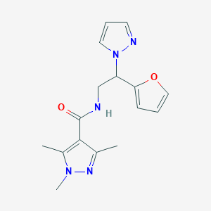 N-(2-(furan-2-yl)-2-(1H-pyrazol-1-yl)ethyl)-1,3,5-trimethyl-1H-pyrazole-4-carboxamide