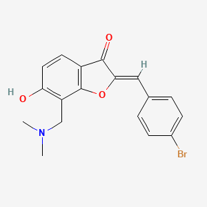 molecular formula C18H16BrNO3 B2940895 (Z)-2-(4-bromobenzylidene)-7-((dimethylamino)methyl)-6-hydroxybenzofuran-3(2H)-one CAS No. 899391-73-2