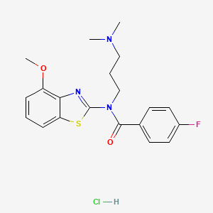 N-(3-(dimethylamino)propyl)-4-fluoro-N-(4-methoxybenzo[d]thiazol-2-yl)benzamide hydrochloride