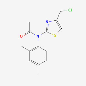 molecular formula C14H15ClN2OS B2940901 N-[4-(chloromethyl)-1,3-thiazol-2-yl]-N-(2,4-dimethylphenyl)acetamide CAS No. 857041-63-5