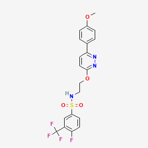 molecular formula C20H17F4N3O4S B2940903 4-fluoro-N-(2-((6-(4-methoxyphenyl)pyridazin-3-yl)oxy)ethyl)-3-(trifluoromethyl)benzenesulfonamide CAS No. 1005303-59-2