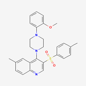 molecular formula C28H29N3O3S B2940906 4-(4-(2-Methoxyphenyl)piperazin-1-yl)-6-methyl-3-tosylquinoline CAS No. 866847-43-0