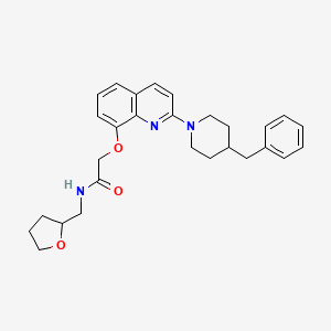 molecular formula C28H33N3O3 B2940913 2-((2-(4-benzylpiperidin-1-yl)quinolin-8-yl)oxy)-N-((tetrahydrofuran-2-yl)methyl)acetamide CAS No. 921535-35-5
