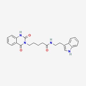 molecular formula C23H24N4O3 B2940928 5-(2,4-二氧代-1,4-二氢喹唑啉-3(2H)-基)-N-[2-(1H-吲哚-3-基)乙基]戊酰胺 CAS No. 896355-34-3