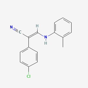 (E)-2-(4-chlorophenyl)-3-(2-methylanilino)prop-2-enenitrile