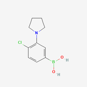 molecular formula C10H13BClNO2 B2940935 [4-氯-3-(吡咯啉-1-基)苯基]硼酸 CAS No. 2377605-66-6