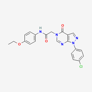 molecular formula C21H18ClN5O3 B2940938 2-(1-(4-氯苯基)-4-氧代-1H-吡唑并[3,4-d]嘧啶-5(4H)-基)-N-(4-乙氧基苯基)乙酰胺 CAS No. 852440-97-2