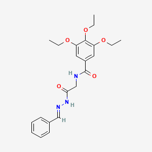molecular formula C22H27N3O5 B2940942 (E)-N-(2-(2-benzylidenehydrazinyl)-2-oxoethyl)-3,4,5-triethoxybenzamide CAS No. 391883-22-0