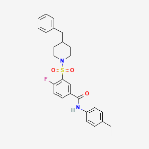 3-((4-benzylpiperidin-1-yl)sulfonyl)-N-(4-ethylphenyl)-4-fluorobenzamide
