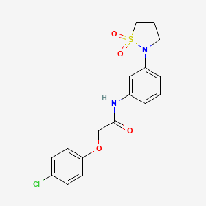 molecular formula C17H17ClN2O4S B2940952 2-(4-chlorophenoxy)-N-(3-(1,1-dioxidoisothiazolidin-2-yl)phenyl)acetamide CAS No. 946215-82-3