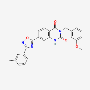 molecular formula C25H20N4O4 B2940956 3-(3-methoxybenzyl)-7-(3-(m-tolyl)-1,2,4-oxadiazol-5-yl)quinazoline-2,4(1H,3H)-dione CAS No. 1358320-57-6