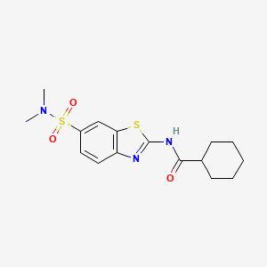 molecular formula C16H21N3O3S2 B2940961 N-(6-(N,N-dimethylsulfamoyl)benzo[d]thiazol-2-yl)cyclohexanecarboxamide CAS No. 923683-11-8