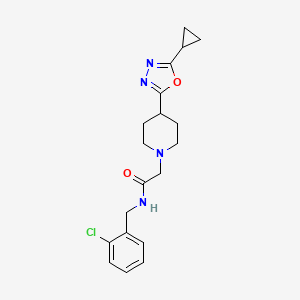 N-(2-chlorobenzyl)-2-(4-(5-cyclopropyl-1,3,4-oxadiazol-2-yl)piperidin-1-yl)acetamide