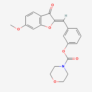 molecular formula C21H19NO6 B2940977 (Z)-3-((6-methoxy-3-oxobenzofuran-2(3H)-ylidene)methyl)phenyl morpholine-4-carboxylate CAS No. 879799-50-5