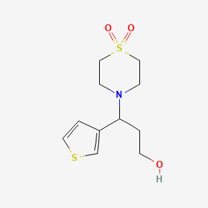 4-[3-Hydroxy-1-(3-thienyl)propyl]-1lambda~6~,4-thiazinane-1,1-dione