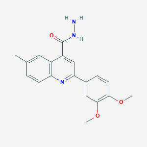 molecular formula C19H19N3O3 B2940979 2-(3,4-Dimethoxyphenyl)-6-methylquinoline-4-carbohydrazide CAS No. 590355-39-8