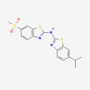 molecular formula C18H17N3O2S3 B2940980 6-异丙基-N-(6-(甲磺酰基)苯并[d]噻唑-2-基)苯并[d]噻唑-2-胺 CAS No. 862975-35-7