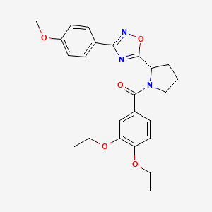 molecular formula C24H27N3O5 B2940986 5-[1-(3,4-Diethoxybenzoyl)pyrrolidin-2-yl]-3-(4-methoxyphenyl)-1,2,4-oxadiazole CAS No. 1798454-14-4