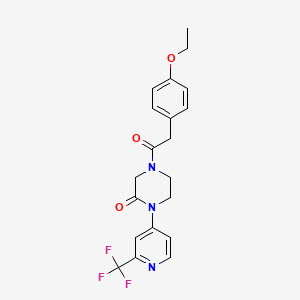 4-[2-(4-Ethoxyphenyl)acetyl]-1-[2-(trifluoromethyl)pyridin-4-yl]piperazin-2-one