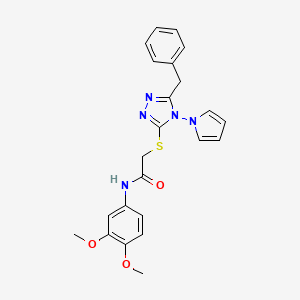 2-{[5-benzyl-4-(1H-pyrrol-1-yl)-4H-1,2,4-triazol-3-yl]sulfanyl}-N-(3,4-dimethoxyphenyl)acetamide
