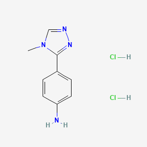 molecular formula C9H12Cl2N4 B2941007 4-(4-甲基-1,2,4-三唑-3-基)苯胺；二盐酸盐 CAS No. 2243515-88-8