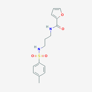 molecular formula C15H18N2O4S B294101 N-(3-{[(4-methylphenyl)sulfonyl]amino}propyl)-2-furamide 