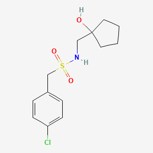 molecular formula C13H18ClNO3S B2941012 1-(4-chlorophenyl)-N-((1-hydroxycyclopentyl)methyl)methanesulfonamide CAS No. 1219171-86-4