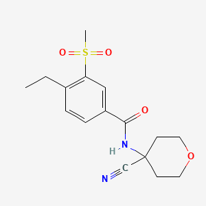molecular formula C16H20N2O4S B2941013 N-(4-Cyanooxan-4-yl)-4-ethyl-3-methylsulfonylbenzamide CAS No. 2193571-21-8