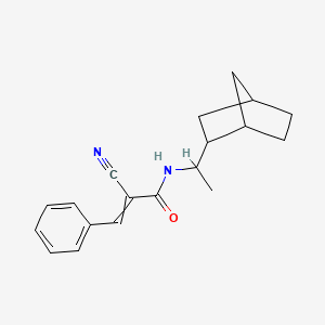 molecular formula C19H22N2O B2941014 N-(1-{bicyclo[2.2.1]heptan-2-yl}ethyl)-2-cyano-3-phenylprop-2-enamide CAS No. 1025287-30-2