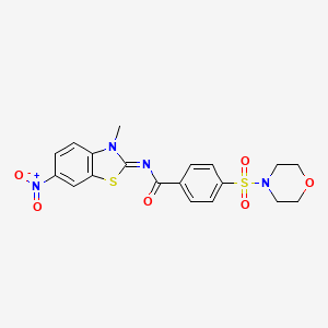 (E)-N-(3-methyl-6-nitrobenzo[d]thiazol-2(3H)-ylidene)-4-(morpholinosulfonyl)benzamide