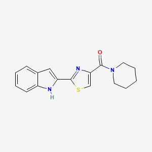 molecular formula C17H17N3OS B2941020 (2-(1H-indol-2-yl)thiazol-4-yl)(piperidin-1-yl)methanone CAS No. 1172056-03-9