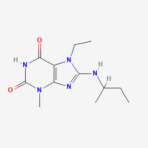 molecular formula C12H19N5O2 B2941023 8-(仲丁基氨基)-7-乙基-3-甲基-1H-嘌呤-2,6(3H,7H)-二酮 CAS No. 923113-60-4