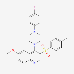 molecular formula C27H26FN3O3S B2941029 4-(4-(4-Fluorophenyl)piperazin-1-yl)-6-methoxy-3-tosylquinoline CAS No. 866847-42-9