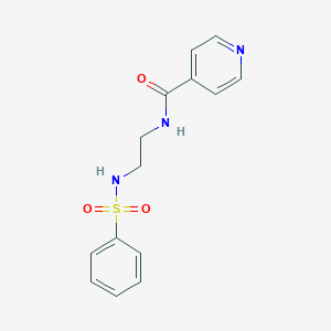 molecular formula C14H15N3O3S B294103 N-{2-[(phenylsulfonyl)amino]ethyl}isonicotinamide 