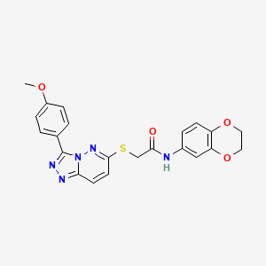 molecular formula C22H19N5O4S B2941033 N-(2,3-dihydrobenzo[b][1,4]dioxin-6-yl)-2-((3-(4-methoxyphenyl)-[1,2,4]triazolo[4,3-b]pyridazin-6-yl)thio)acetamide CAS No. 852376-50-2