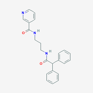 molecular formula C23H23N3O2 B294104 N-{3-[(2,2-diphenylacetyl)amino]propyl}nicotinamide 