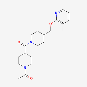 1-[4-[4-[(3-Methylpyridin-2-yl)oxymethyl]piperidine-1-carbonyl]piperidin-1-yl]ethanone