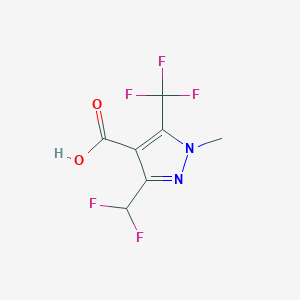 molecular formula C7H5F5N2O2 B2941060 1-甲基-3-(二氟甲基)-5-(三氟甲基)-1H-吡唑-4-羧酸 CAS No. 1448776-15-5