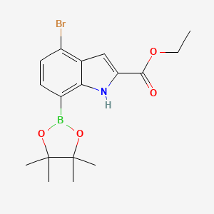 molecular formula C17H21BBrNO4 B2941061 Ethyl 4-bromo-7-(tetramethyl-1,3,2-dioxaborolan-2-yl)-1H-indole-2-carboxylate CAS No. 2377609-01-1