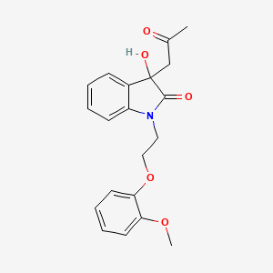 molecular formula C20H21NO5 B2941064 3-羟基-1-(2-(2-甲氧基苯氧基)乙基)-3-(2-氧代丙基)吲哚-2-酮 CAS No. 879043-52-4