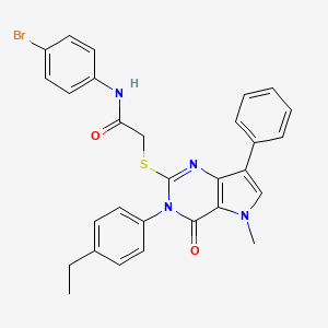 molecular formula C29H25BrN4O2S B2941066 N-(4-bromophenyl)-2-((3-(4-ethylphenyl)-5-methyl-4-oxo-7-phenyl-4,5-dihydro-3H-pyrrolo[3,2-d]pyrimidin-2-yl)thio)acetamide CAS No. 933195-25-6