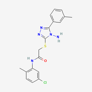 molecular formula C18H18ClN5OS B2941068 2-((4-amino-5-(m-tolyl)-4H-1,2,4-triazol-3-yl)thio)-N-(5-chloro-2-methylphenyl)acetamide CAS No. 585560-69-6
