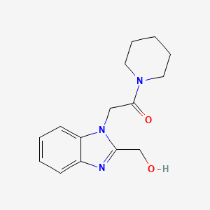 molecular formula C15H19N3O2 B2941070 2-[2-(羟甲基)苯并咪唑基]-1-哌啶基乙-1-酮 CAS No. 942842-56-0